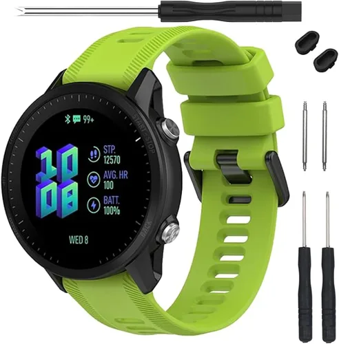 Vista 12 de Correa para reloj Garmin Forerunner 955 – Correa de repuesto de silicona suave para reloj inteligente 955 compatible con mujeres y hombres