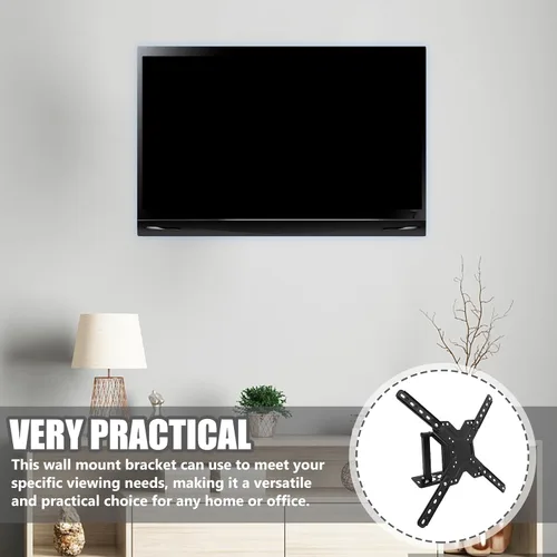 Vista 7 de Hemobllo Soporte telescópico de montaje en pared para televisores, pantallas grandes, giratorio, retráctil, de acero laminado en frío, soporte