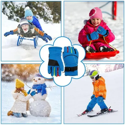 Vista 4 de Kids Snow Gloves,Kids Mittens Winter Waterproof,Girls Snow Gloves,Kids Gloves Winter Waterproof,Snow Gloves for Kids