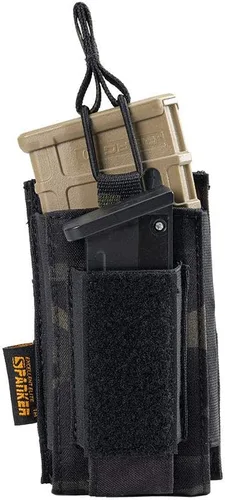 Vista 16 de EXCELENTE ELITE SPANKER - Funda de munición de tipo MOLLE con parte superior abierta, individual/doble/triple, para cargadores elásticos de rifle M4