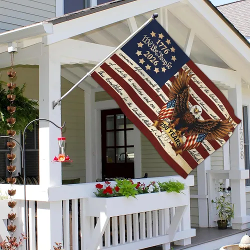 Vista 2 de Bandera de 3 capas para aniversario estadounidense de 250 años, decoración de mercancía, 250 aniversario, bandera patriótica de Estados Unidos