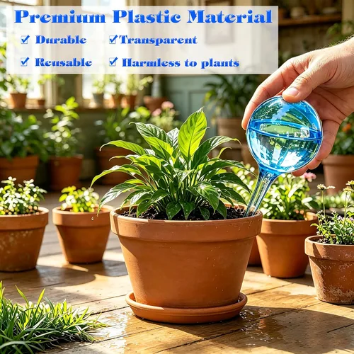 Vista 4 de MOONSOUND Globos de riego automático para plantas – 10 bombillas de riego automático para plantas en macetas de interior y exterior, cuidado