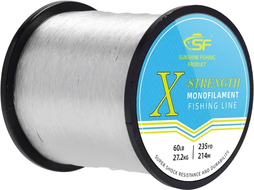 Vista 13 de SF - Línea de pesca monofilamento premium, carrete X-Strong de nailon mono material, línea líder para agua salada y agua dulce