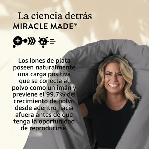 Vista 4 de Miracle Made Edredón para todas las estaciones, tela de algodón transpirable tratada en plata, resistente al pelo de las mascotas, ropa de cama