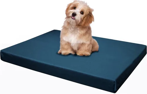 Vista 11 de Cama para perro con plataforma de espuma viscoelástica, colchón de jaula para alivio ortopédico de articulaciones con funda extraíble impermeable