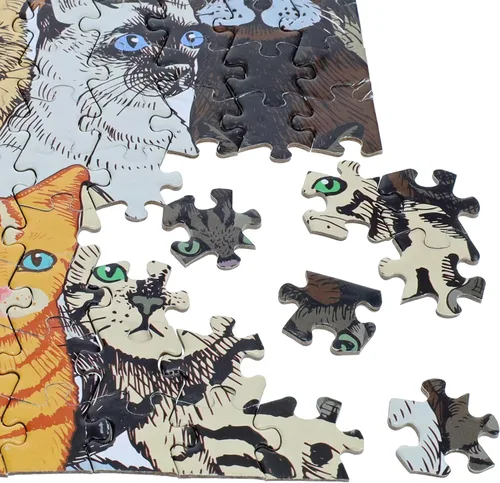 Vista 2 de TDC Games Rompecabezas más difícil del mundo – Gatos – 500 piezas de doble cara – 15 pulgadas