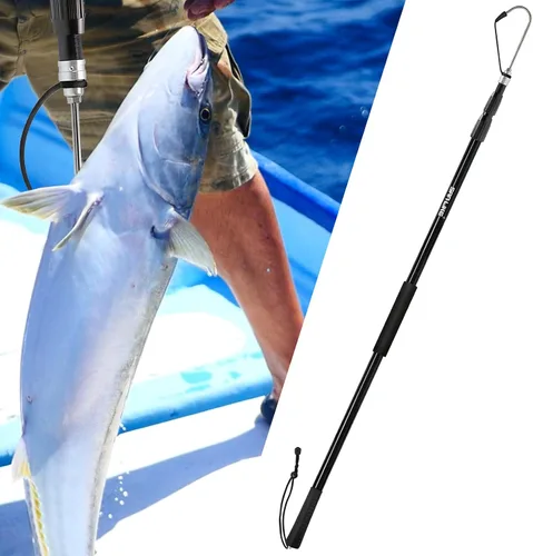 Vista 5 de KOMCLUB Telescopic Fishing Gaff with Super Sharp Spear Hook Lightweight Hand Fish Gaff with Soft