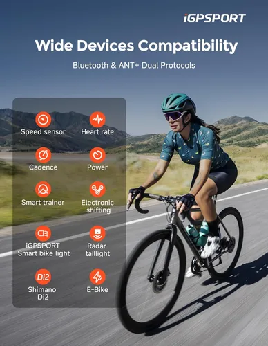 Vista 4 de iGPSPORT BSC300T Ordenador de bicicleta inalámbrico GPS, navegación GPS con pantalla táctil, mapas sin conexión, advertencia fuera de ruta