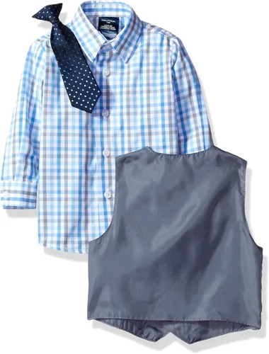 Vista 2 de Nautica - Conjunto de 4 piezas para bebés y niños con camisa, chaleco, pantalones y corbatín