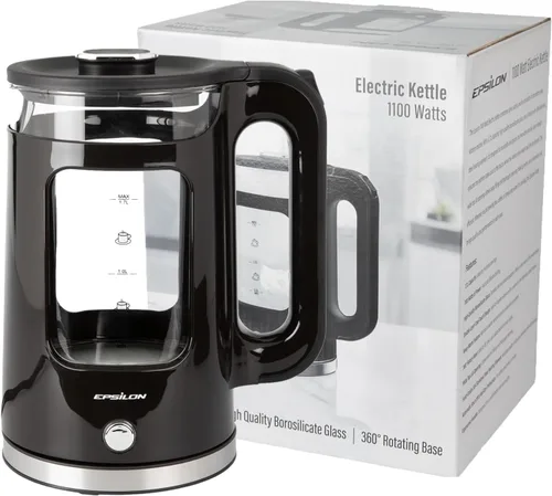Vista 8 de Hervidor eléctrico Epsilon 1100W - 1.7L, tetera eléctrica con protección contra secado y apagado automático, tetera eléctrica de hervido rápido