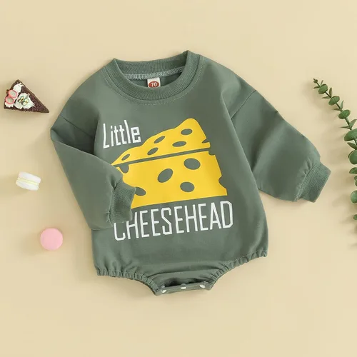 Vista 2 de Sudadera de otoño para recién nacido, niña, niño, sudadera con letras, manga larga, mameluco de invierno