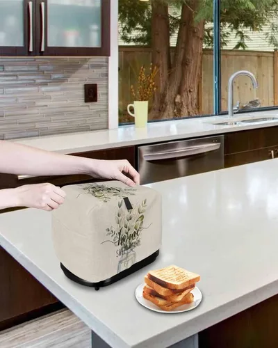 Vista 4 de Rustic Spring Sweet Home - Cubierta antipolvo para tostadora de 4 rebanadas con bolsillos, a prueba de polvo y protección de huellas dactilares