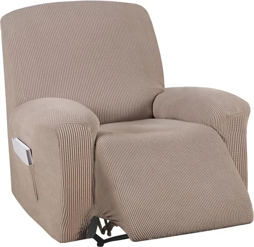 Vista 25 de Turquoize Funda elástica para silla reclinable, funda para sofá reclinable, funda de sofá de 1 pieza con bolsillo lateral, funda protectora