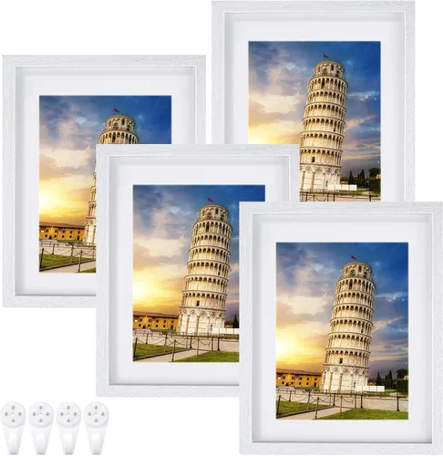 Vista 16 de Nacial Portarretratos de 5 x 7 pulgadas, juego de 4 portarretratos para fotos de 4 x 6 pulgadas con paspartú, para fotos de 5 x 7 pulgadas sin
