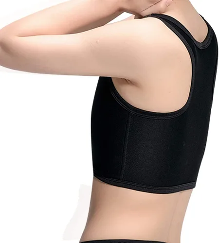Vista 5 de Camiseta sin mangas aglutinante para pecho transpirable, cómoda y suave, de ajuste ceñido, chaleco trans, tops marimacho lesbiana