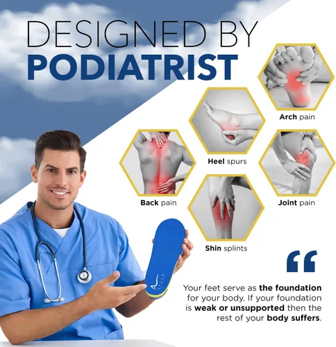 Vista 2 de Plantillas para fascitis plantar que alivian el dolor de pies, inserciones de soporte de arco alto para hombres, adecuadas para zapatos, pies