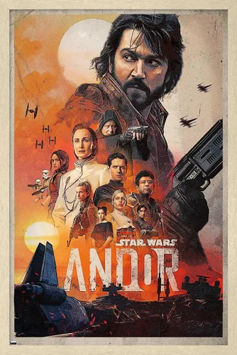 Vista 7 de Trends International Star Wars: Andor - Póster de pared de una hoja, 14.725 x 22.375 pulgadas, versión enmarcada de madera de granero Versión