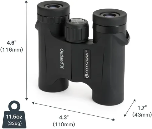 Vista 9 de Celestron Outland X Binoculares, color negro