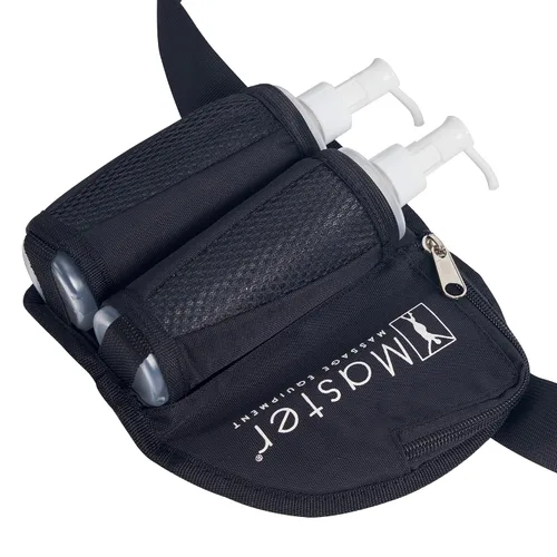Vista 6 de Master Massage Bolsa de aceite de masaje para botella doble, bolsa de crema ajustable y bolsa de loción, kit doble, funda de loción para botella