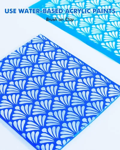Vista 3 de Plantillas de pantalla de seda para arcilla polimérica, kit de impresión de serigrafía reutilizable, para impresión en arcilla y otras joyas, aretes