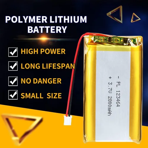 Vista 4 de 3.7V 2800mAh 123464 Lipo batería recargable de iones de polímero de litio con conector JST