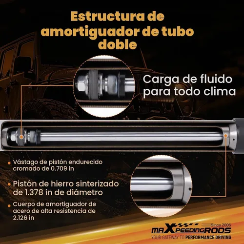 Vista 4 de maXpeedingrods Estabilizador de dirección dual para Jeep Wrangler JK JKU
