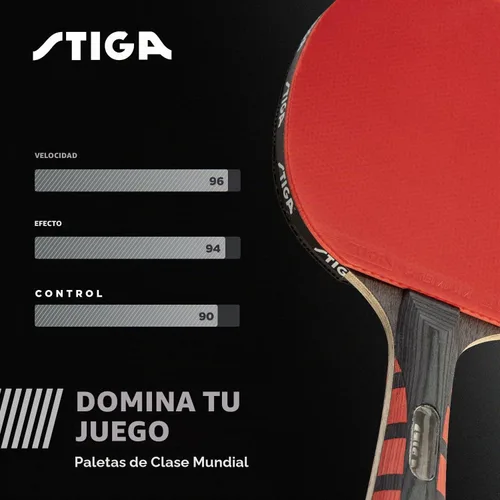 Vista 5 de STIGA Paletas de ping pong – Esponja aprobada por torneos de 0.079 pulgadas – Mango acampanado para mayor control – Raqueta de tenis de mesa