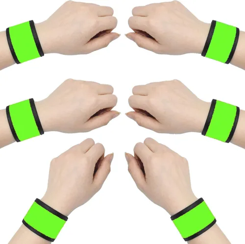 Vista 13 de Pulseras LED que brillan con luz para el brazo, bandas de muñeca intermitentes de alta visibilidad, luces de equipo de seguridad para ciclismo