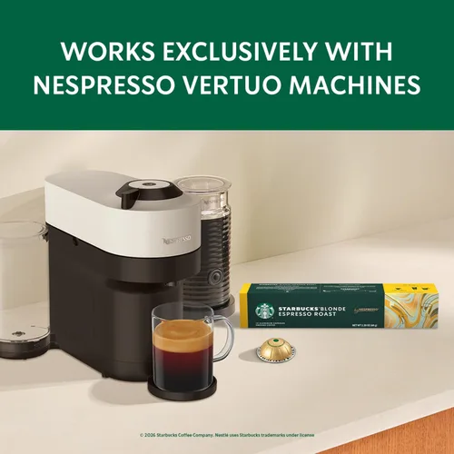 Vista 5 de Starbucks by Nespresso Cápsulas de café para máquinas Nespresso Vertuo - Rubia Espresso ASEADO - 50 CUENTA