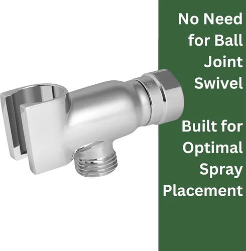 Vista 5 de High Sierra® - Soporte para cabezal de ducha de mano sin plomo de metal, acabado dorado cepillado
