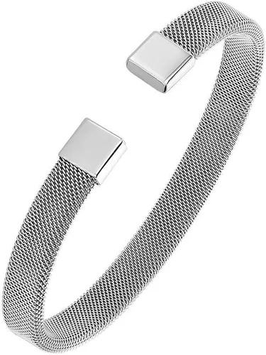 Vista 7 de Brazalete de acero inoxidable Jordan para hombre Pulsera de malla en negro, plata o rosa Regalo