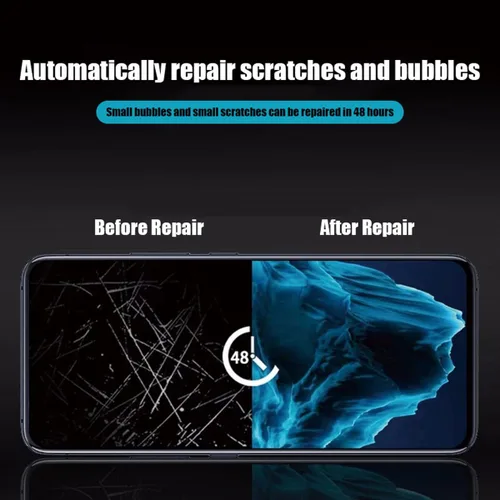 Vista 4 de Paquete de 2 protectores de pantalla de hidrogel ultrafinos para Samsung Galaxy S25, película protectora transparente de TPU flexible irrompible