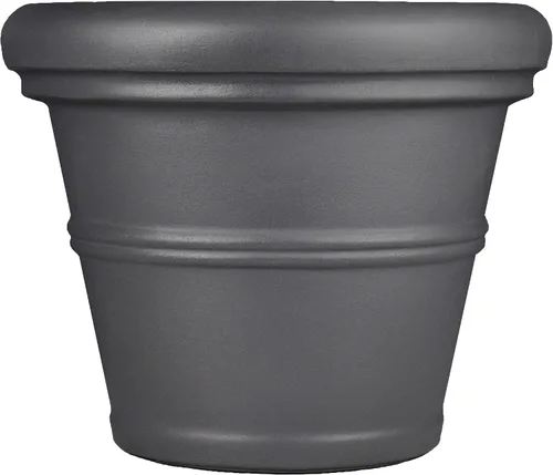 Vista 5 de Tusco Products RR135BK Classic - Maceta de jardín con borde enrollado, 13.5 pulgadas, color negro