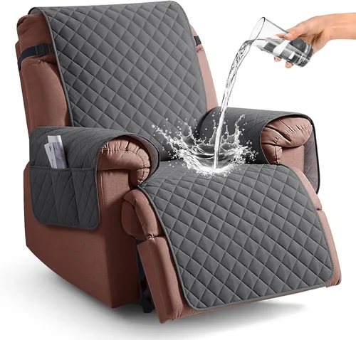 Vista 12 de KinCam Funda 100% impermeable para silla reclinable, fundas de sofá reclinable para mascotas, perros, funda de sofá reclinable, protector de muebles