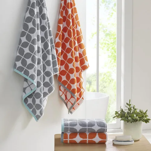 Vista 2 de Intelligent Design Lita - Juego de toallas de baño de algodón, jacquard altamente absorbentes, 6 piezas incluyen 2 toallas de baño y 4 toallas