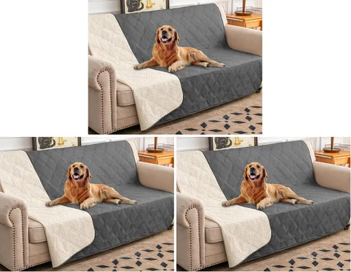 Vista 47 de Ameritex Funda impermeable para cama de perro, manta para mascotas con parte trasera antideslizante para muebles, cama, sofá