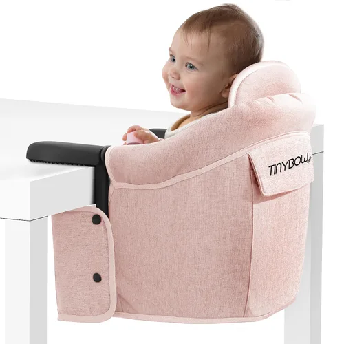 Vista 12 de Tinybow Silla alta de gancho para bebé, silla alta que se fija a la mesa - Silla alta con clip para mesa, silla alta portátil para viajes, silla