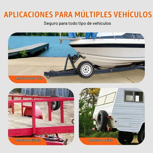 Vista 5 de VEVOR Soporte para neumáticos de repuesto, soporte de neumático de repuesto para remolque, capacidad de 160 libras, accesorios de remolque