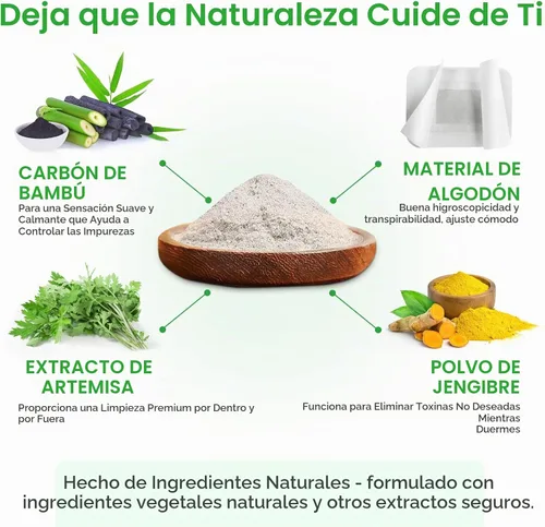 Vista 2 de 2 en 1 20 piezas de almohadillas para pies, almohadillas naturales de vinagre de bambú y polvo de jengibre