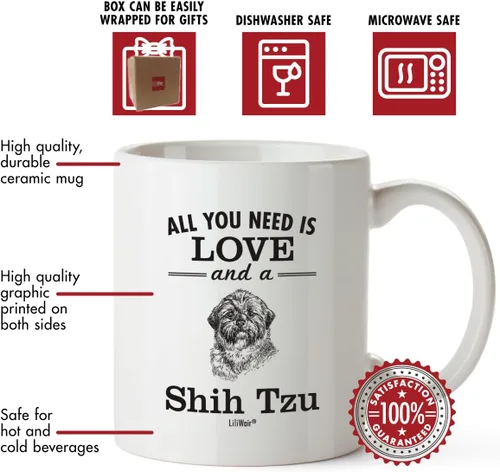 Vista 3 de Shih Tzu Mom Gifts Mug For Christmas Women Men Dad Decor Lover Decor Stuff I Love Shih Tzu Coffee Accessories Talking Art Apparel Funny Birthday