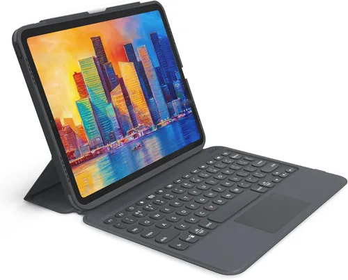 Vista 18 de ZAGG Pro Keys - Funda desmontable y teclado inalámbrico para Apple iPad de 10.2 pulgadas (Gen 9, 8, 7) - Emparejamiento Bluetooth, teclas