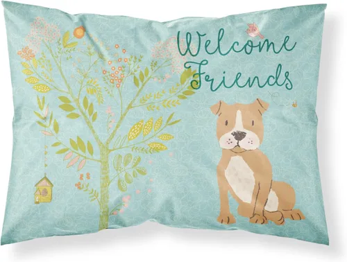 Vista 36 de Caroline's Treasures BB7625PILLOWCASE - Funda de almohada decorativa de tela con texto en inglés "Welcome Friends" Airedale Terrier estándar