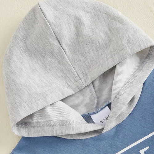 Vista 7 de Conjunto de ropa de otoño e invierno para bebé y niño, sudadera larga con capucha y pantalones para niños pequeños, 6, 12, 18, 24 meses, 2T Adorable