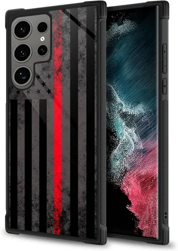 Vista 16 de Funda compatible con Samsung Galaxy S24 Ultra, Alien Night Back+Soft Silicone Acrylic TPU Design Shock Fall Prevention Funda protectora para Samsung