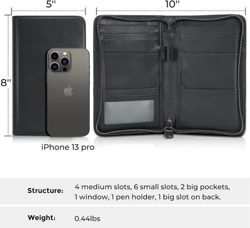 Vista 5 de Cartera de viaje para pasaporte, funda de cuero para pasaporte, cartera de pasaporte para hombres, soporte para pasaporte familiar para 4, funda