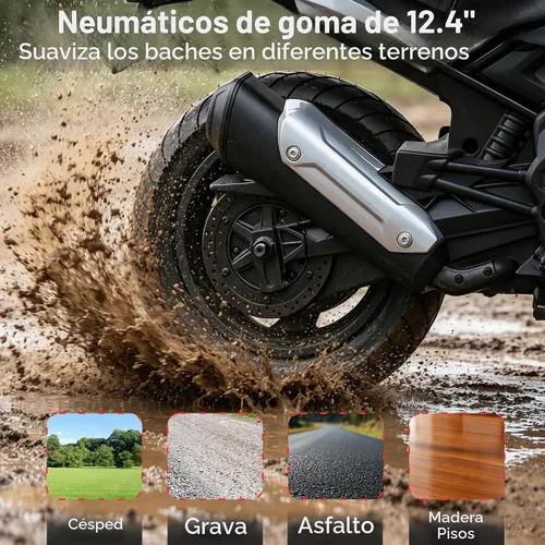 Vista 5 de Motocicleta eléctrica con licencia BMW G310 de 24 V para niños, color negro