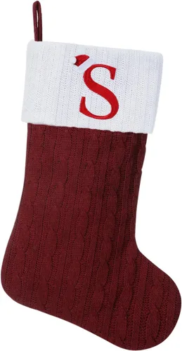 Vista 89 de Medias de Navidad personalizadas de 19 pulgadas con iniciales bordadas, medias de Navidad de punto negro para decoraciones de vacaciones familiares