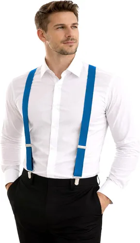 Vista 15 de Dibi Suspenders for Men Heavy Duty 1" Y-Back Adjustable Strong Metal Clips Negro