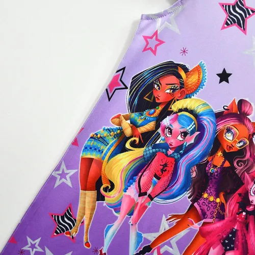 Vista 6 de FLIPEGEON Monster - Vestido casual para niñas con mangas con vuelo, ropa de juego de 4-9 años