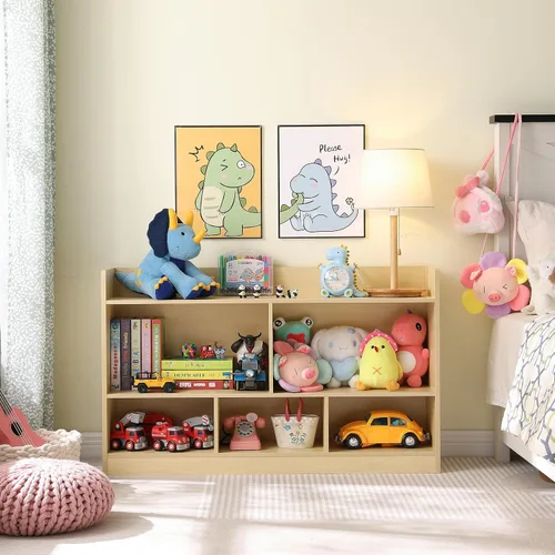 Vista 5 de Organizador de almacenamiento de juguetes para niños, estantería de 5 secciones para organizar libros, juguetes, armario de almacenamiento